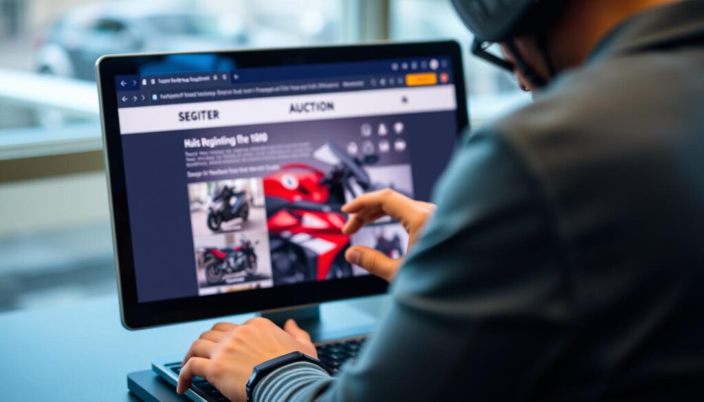 como se cadastrar em leilão de motos