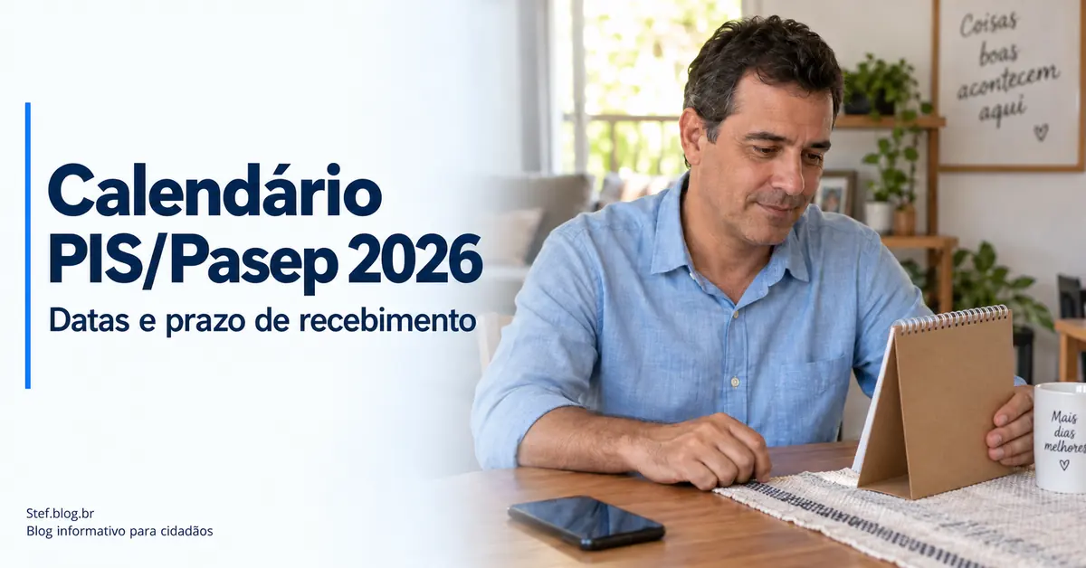 Imagem ilustrativa de homem consultando um calendário de mesa